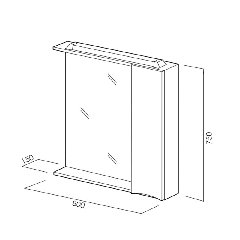 Зеркало-шкаф BelBagno MARINO-SPC-800/750-1A-BL-P-R/L 80*75