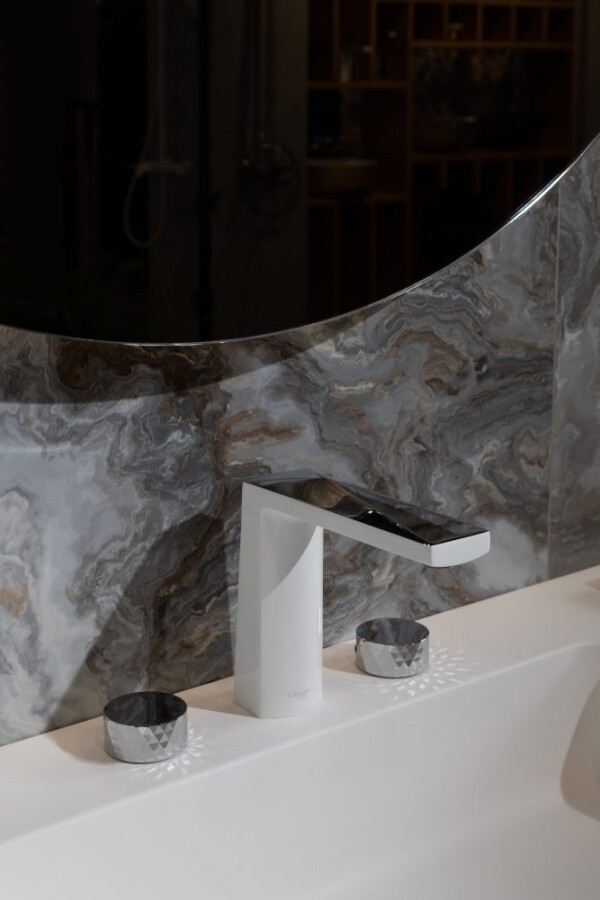 Смеситель врезной для раковины на 3отв. Boheme Venturo Белый / Хром 150-WCR-DIAMOND