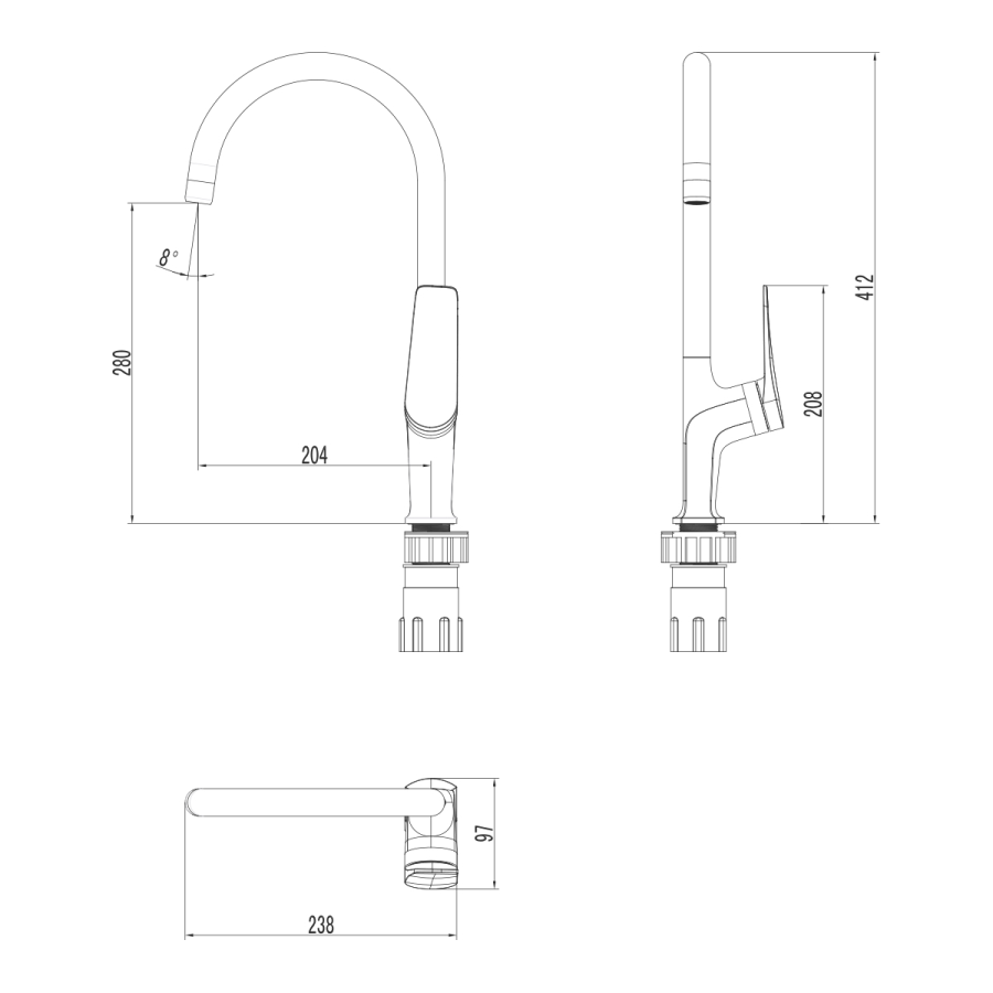 Lemark Bronx смеситель для кухни LM3705BLR