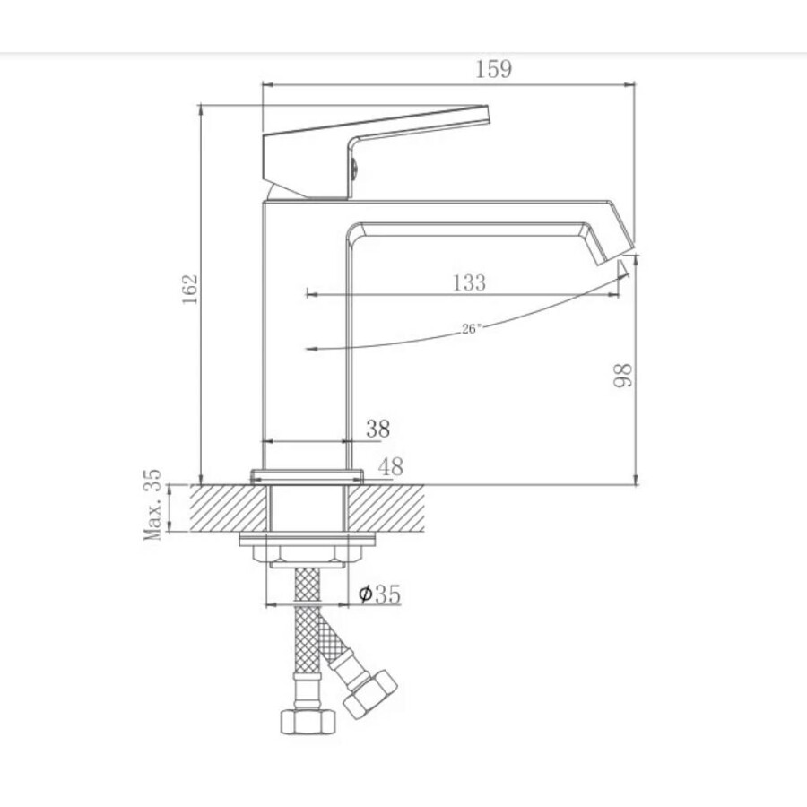 Смеситель для раковины Haiba HB10575-3 Графит