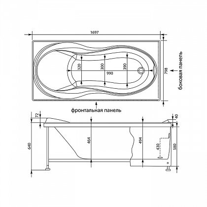 Aquanet Grenada 180*80 ванна акриловая прямоугольная