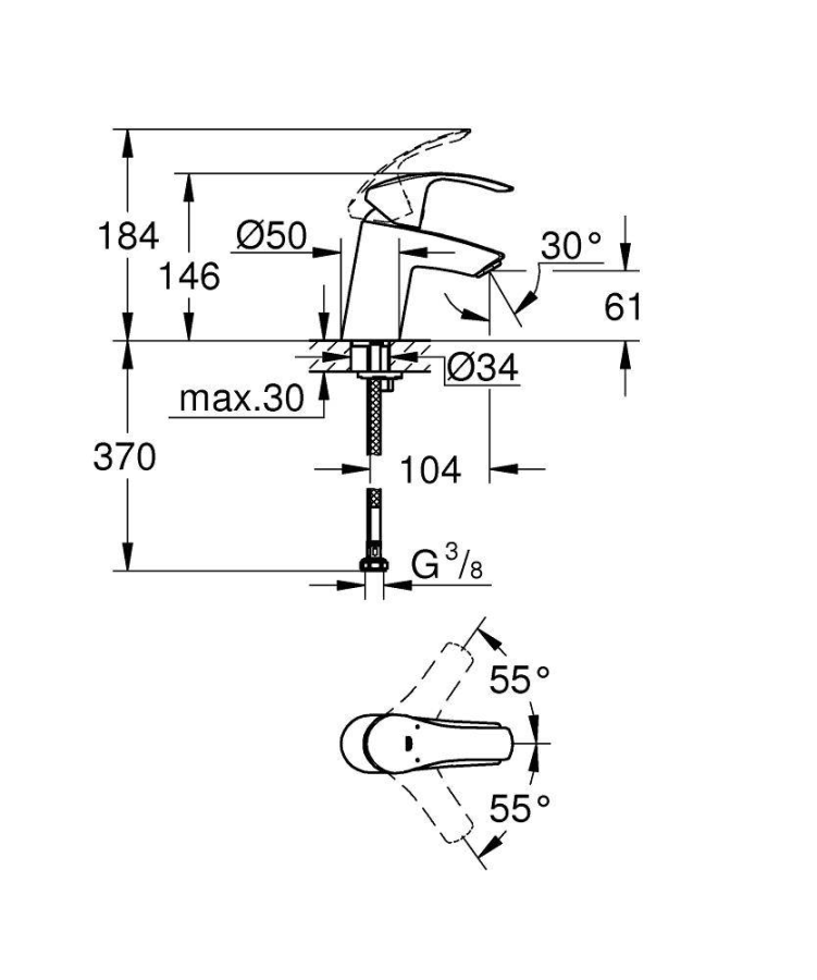 Grohe Eurosmart смеситель для раковины 32467002