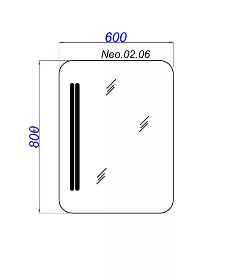 Зеркальное полотно Aqwella Нео 60*80 Neo.02.06