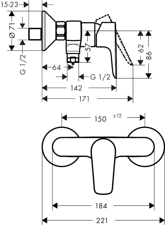 Hansgrohe Talis E Смеситель для душа бронза 71760140