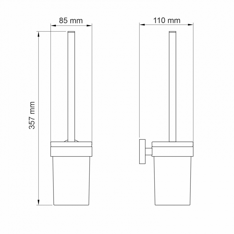 WasserKraft Asphe K-77700 ершик для унитаза подвесной K-77727