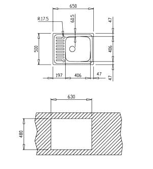 Teka Classic 1B 1/2D PA133M3004 Мойка для кухни микротекстура 65х50 см