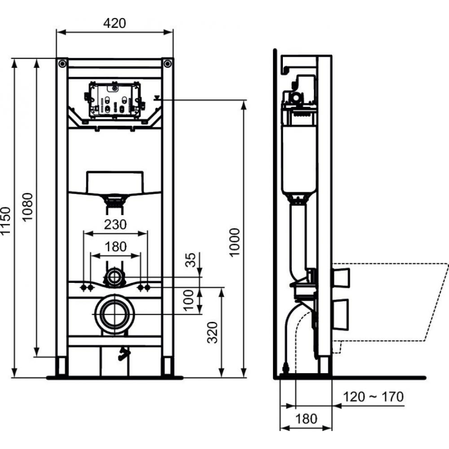 Ideal Standard инсталляция для подвесных унитазов R015467
