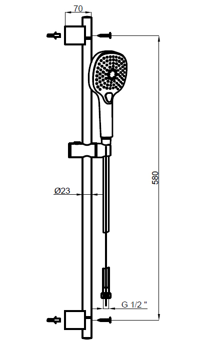 Azario Nevo душевой набор (лейка, шланг, штанга) белый AZ-157820226