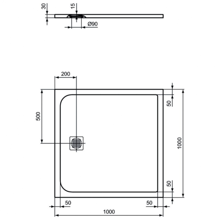 Ideal Standard Ultraflat S душевой поддон 100х100 K8216FV