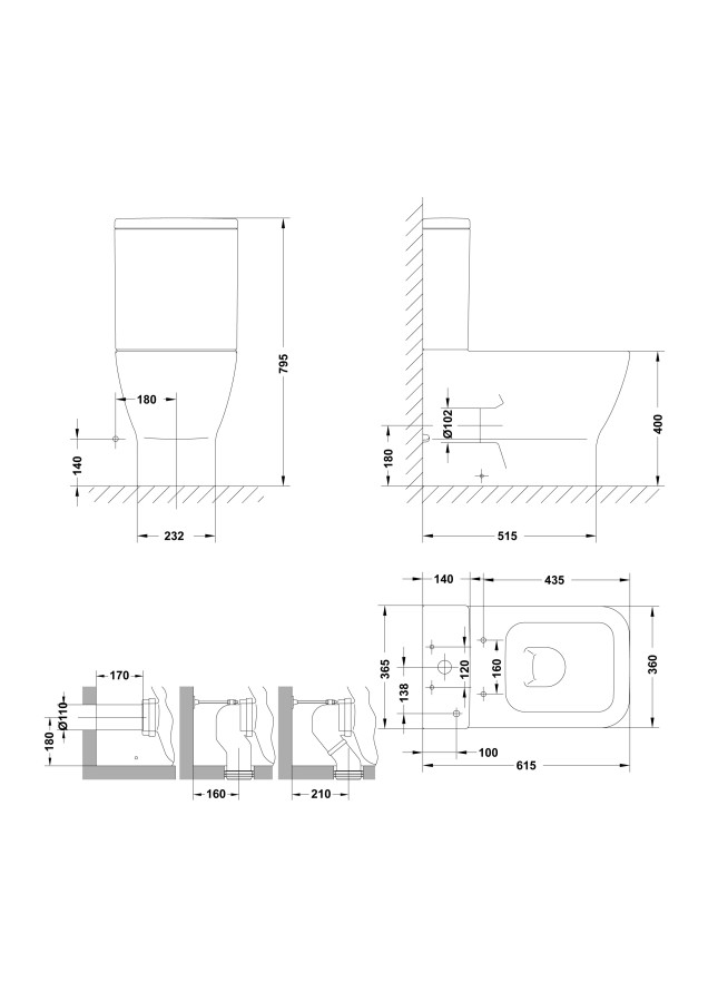 Gala Emma Square 27160 унитаз напольный пристенный