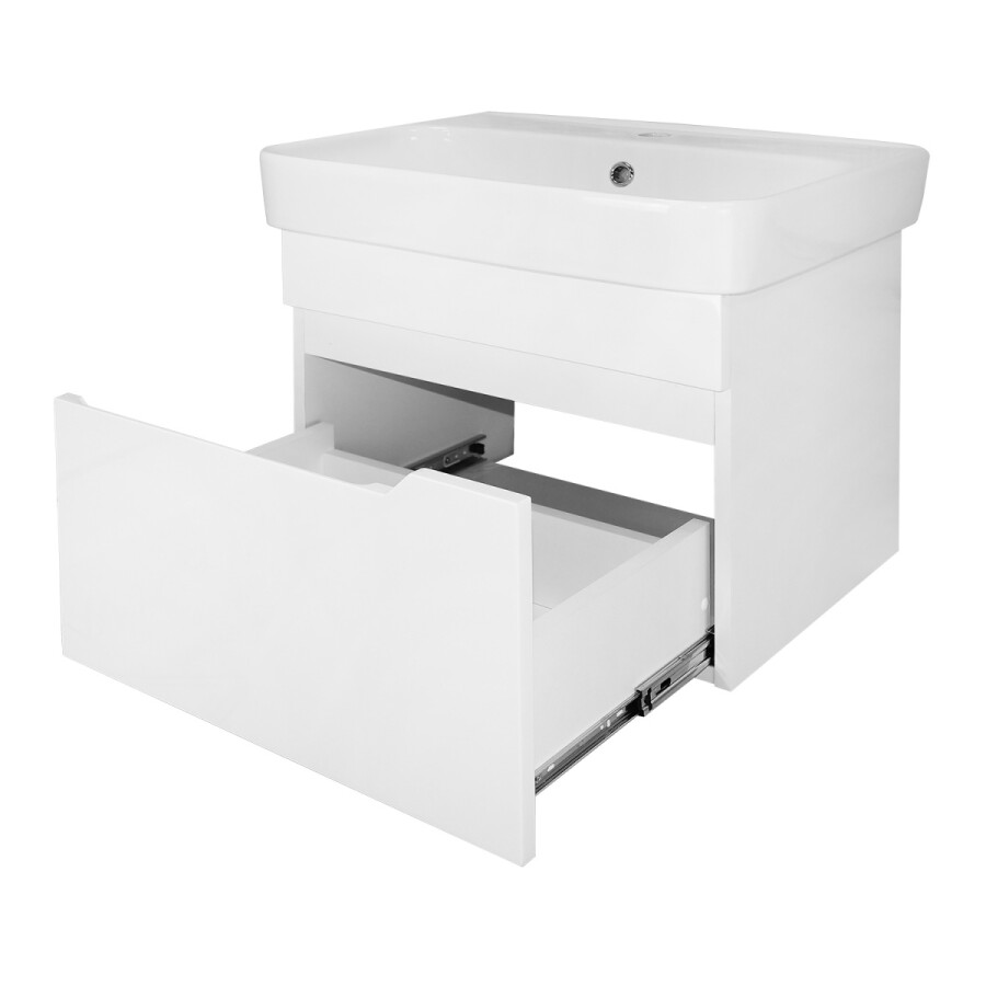 Комплект Тумба Loranto Mari NEW 600х420х490 подвесная, с раковиной Сканди 60, белый CS00105327
