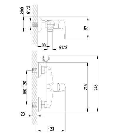 Lemark LM3318B PRAMEN смеситель с гигиеническим душем бронза