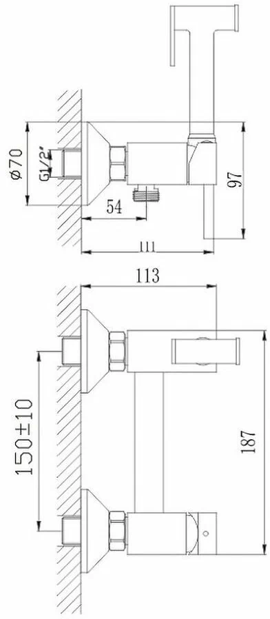 Haiba смеситель с гигиеническим душем HB5510-4