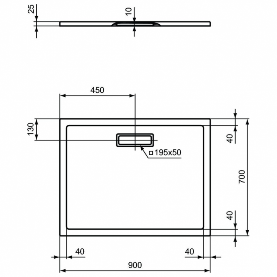 Ideal Standard Ultraflat New душевой поддон 90х70 T4474V1