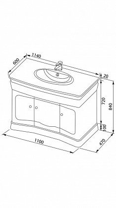 Aquanet Греция 110 тумба с раковиной 00212911 напольная