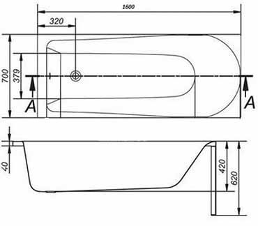 Cersanit Flavia 160*70 ванна акриловая прямоугольная