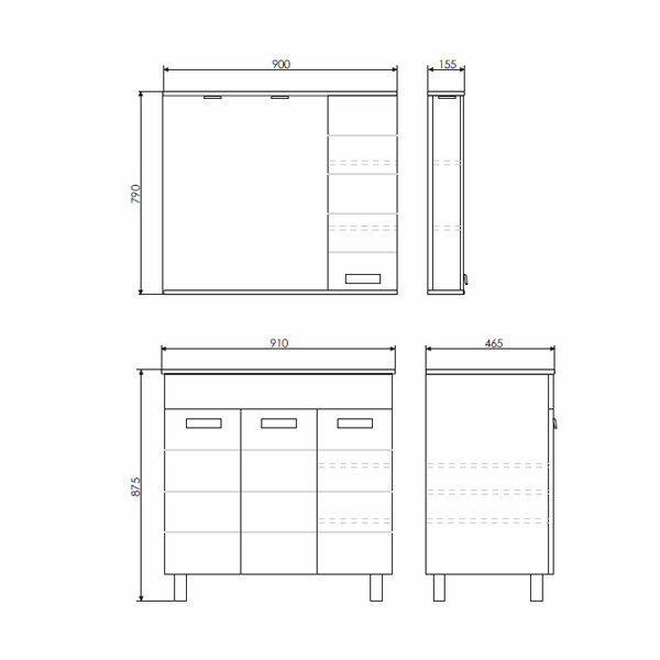 Тумба-умывальник Comforty Модена 90М белая с раковиной Quadro 90 00-00001644CF