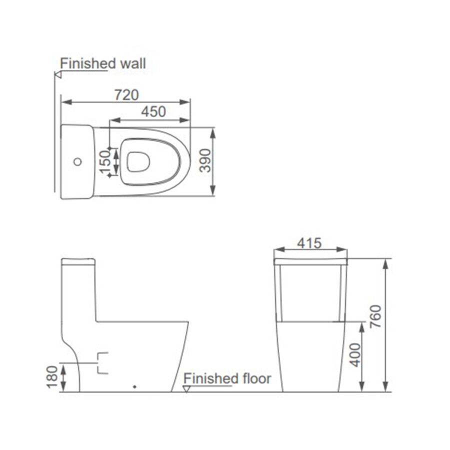 Напольный унитаз моноблок Comforty CF3C6327P Белый