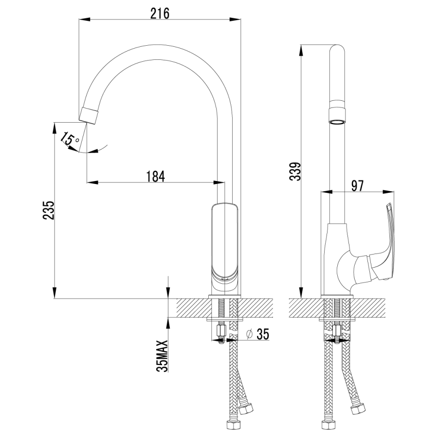 Lemark Plus Shape смеситель для кухни LM1705C