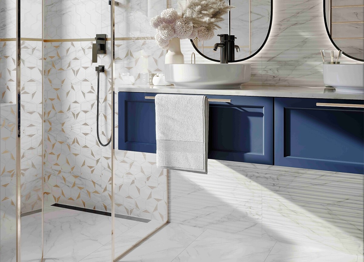 Плитка керамическая Березакерамика Декор Marble Гексо белый 30х60