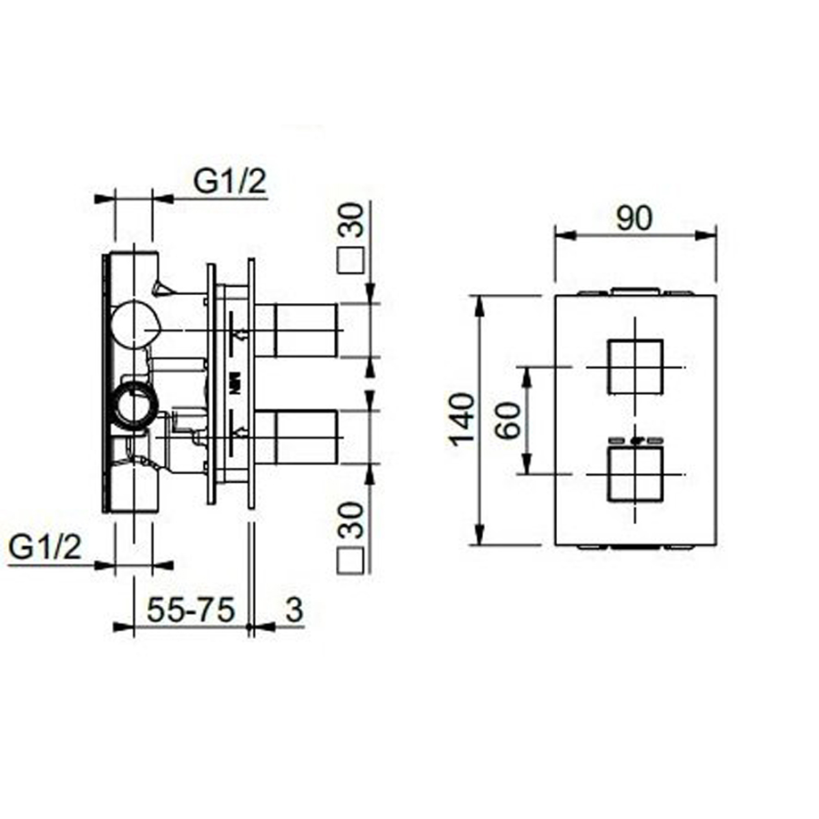 Cezares Unika душевая система хром UNIKA-DSIPQ-T-20-01