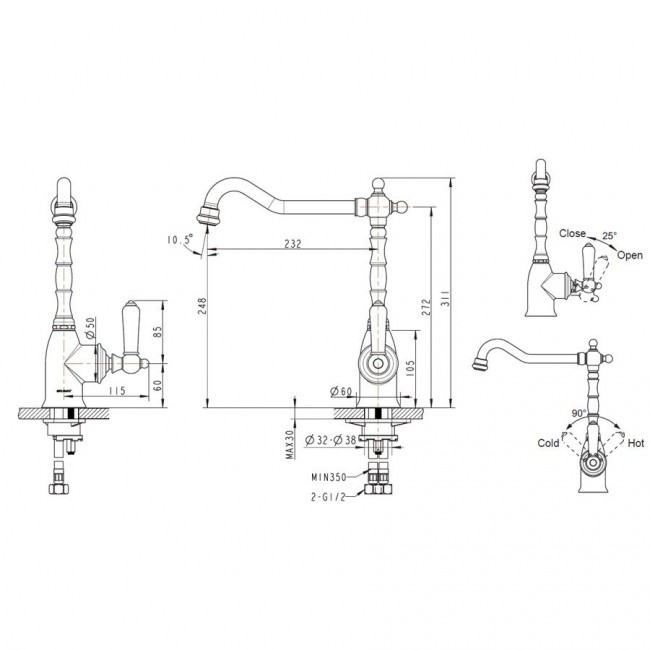 Bravat Art F775109G-1 смеситель для кухни золото