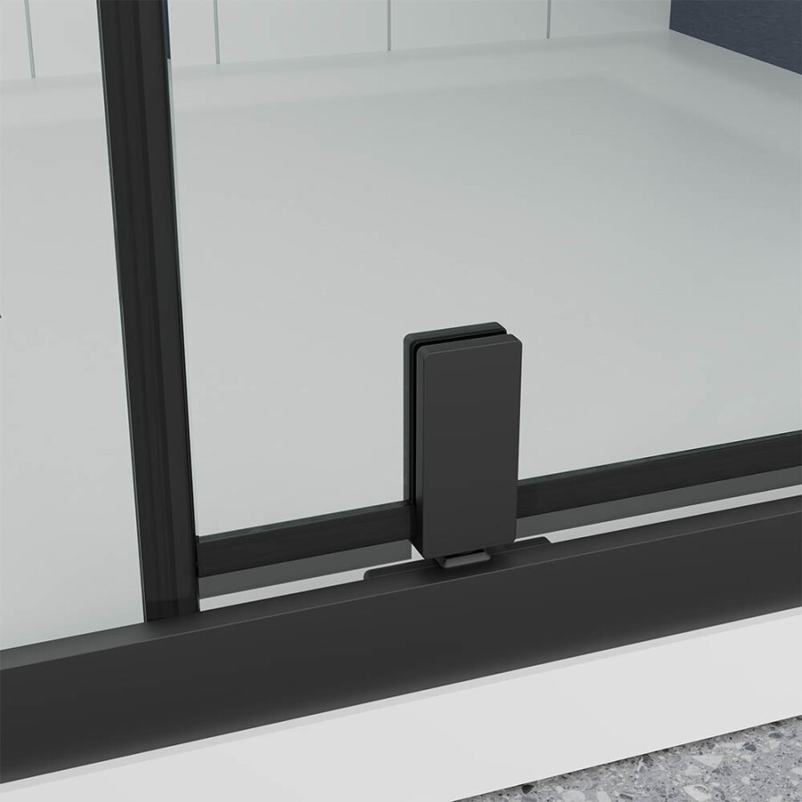 Душевой угол Veconi Ottimo P20 B-SP (120×100×190) распашная, профиль чёрный матовый, стекло прозрачное OP20B-SP-120100-01-C9