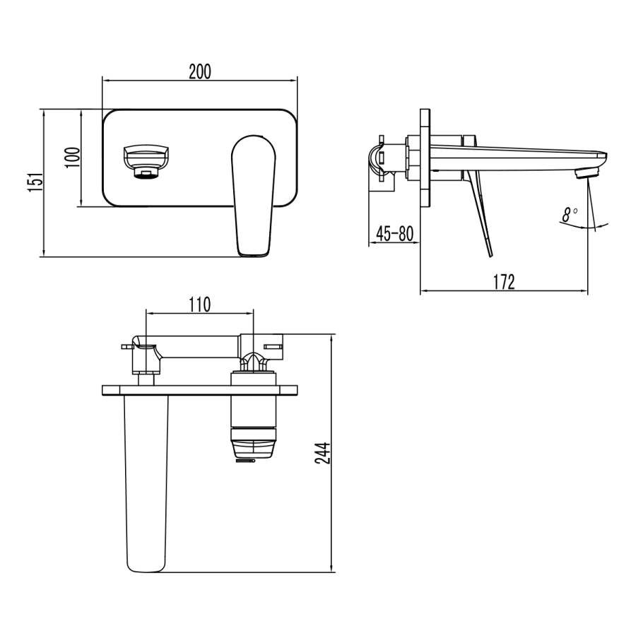 Lemark Bronx смеситель для раковины встраиваемый LM3726GM