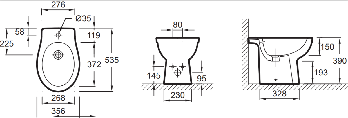 Jacob Delafon Patio EBB0002-00 биде напольное