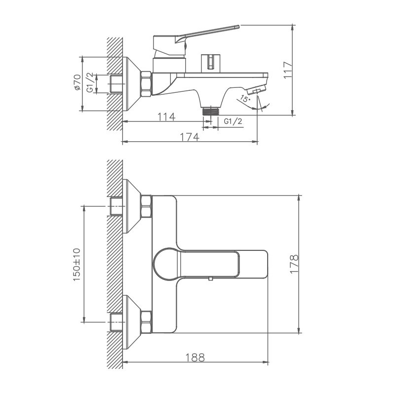 Haiba смеситель для ванны HB60559