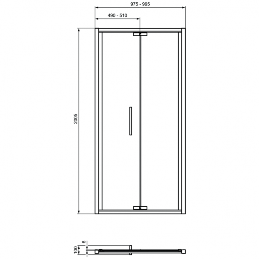 Ideal Standard I.Life душевая дверь 100 см T4853EO