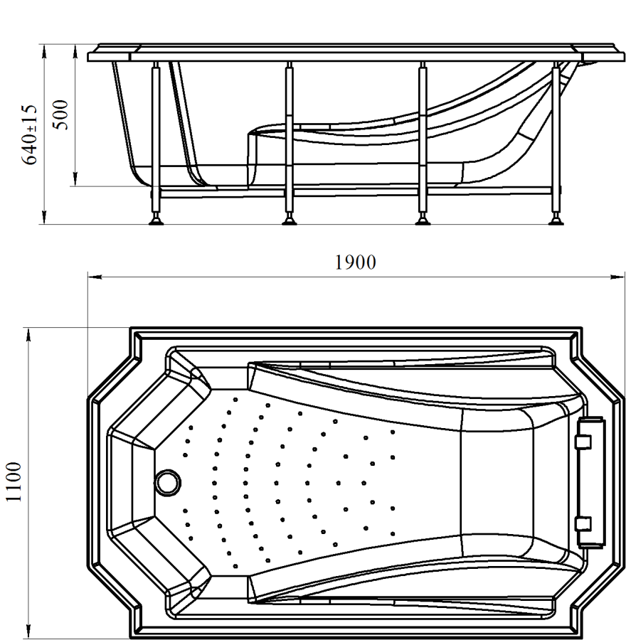 Fra Grande Эстелона 190*110 ванна акриловая прямоугольная