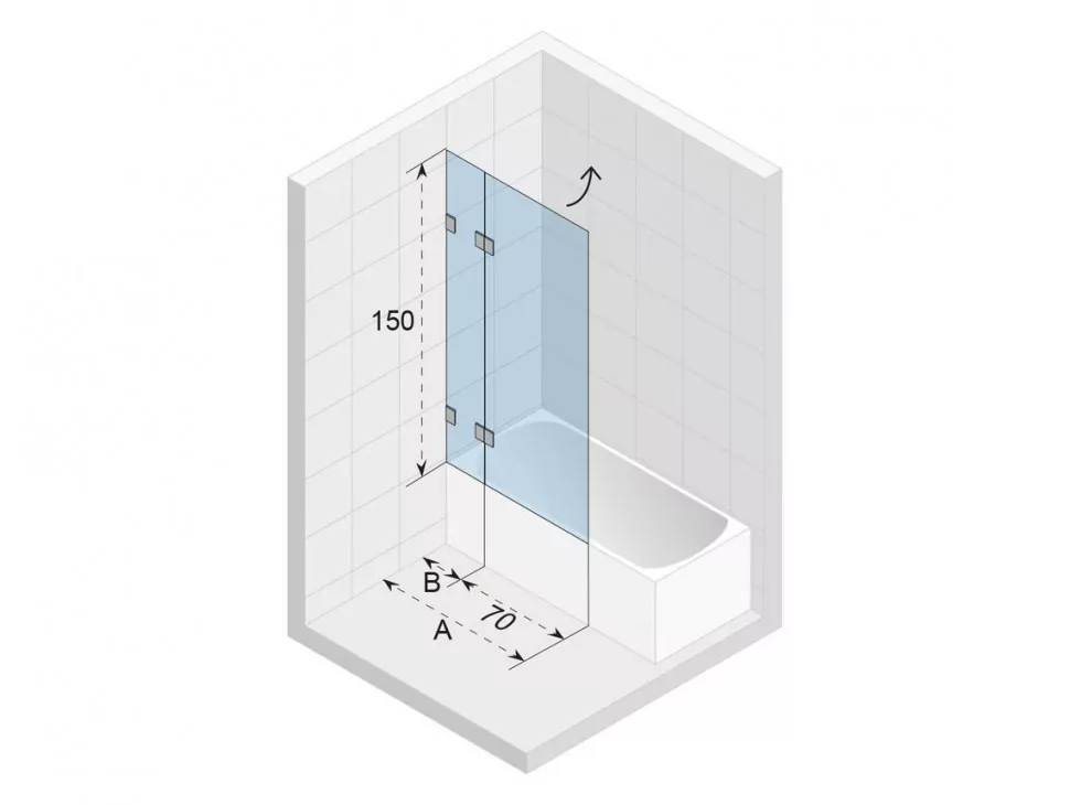 Riho Scandic X109 шторка для ванны 100 профиль черный GX00212B2