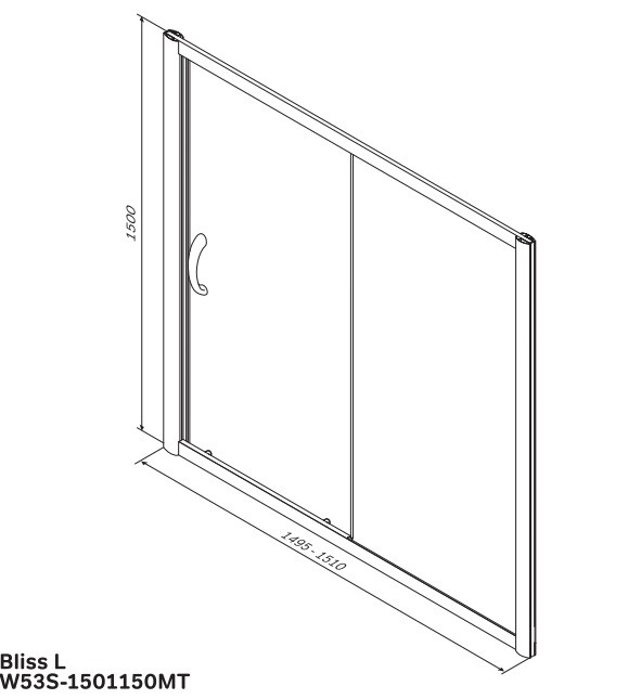 Am.Pm Bliss L W53S-1501150MT 150*150 душевая шторка