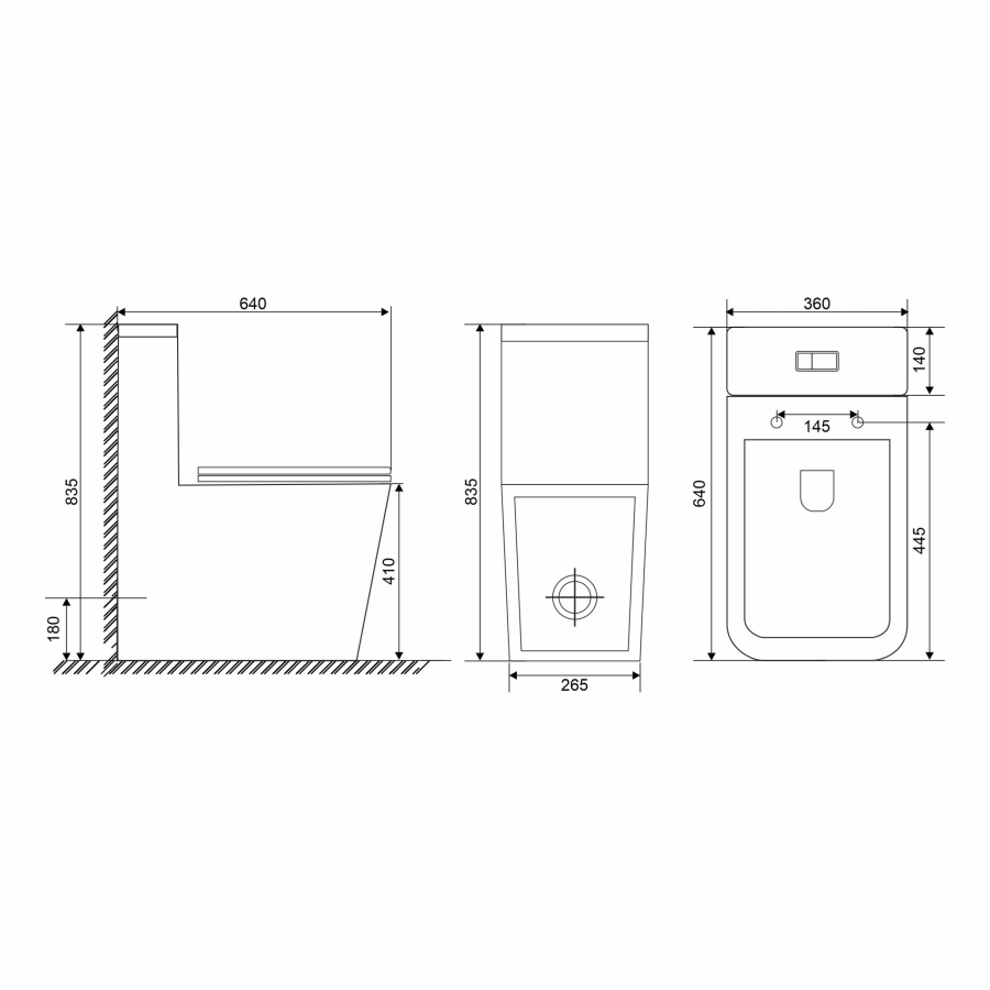 Sole CUBE 2 BLACK унитаз-компакт с крышкой Soft-close безободковый УТ000090243