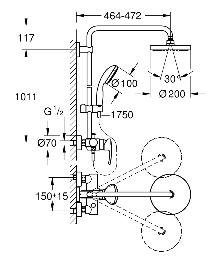 Grohe Tempesta душевая система 26244001