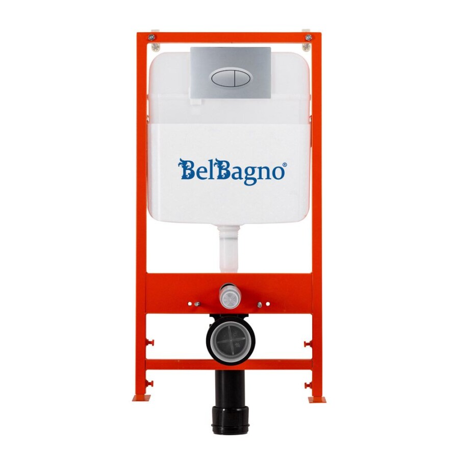 BB026/BB050CR.MAT Система инсталляции для подвесных унитазов BelBagno BB026 с кнопкой смыва BB050CR.MAT
