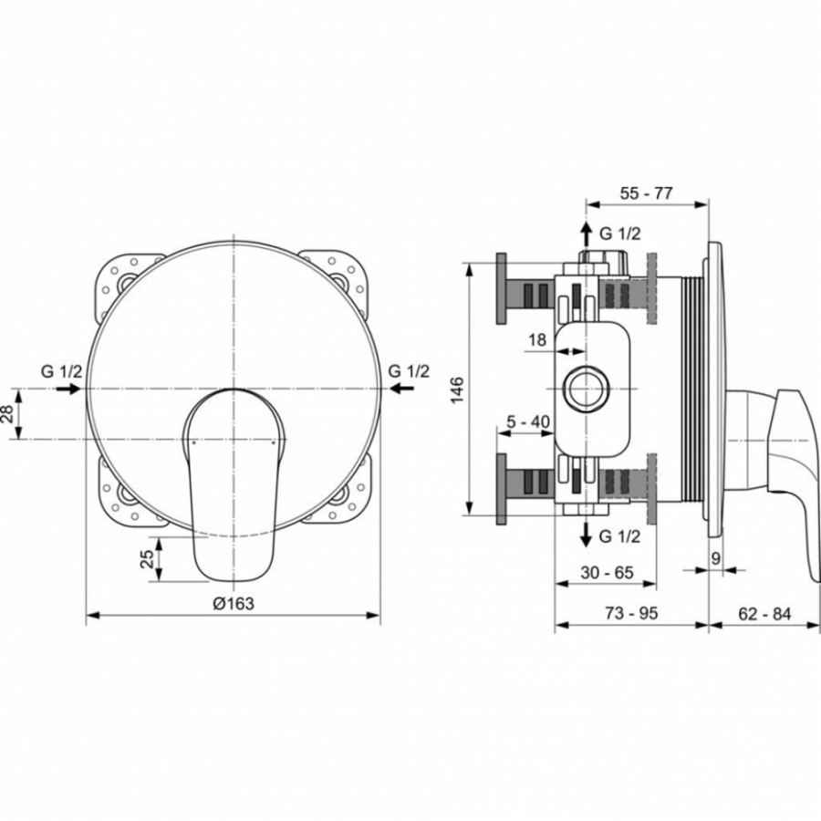 Ideal Standard Ceraflex смеситель для душа A6724AA