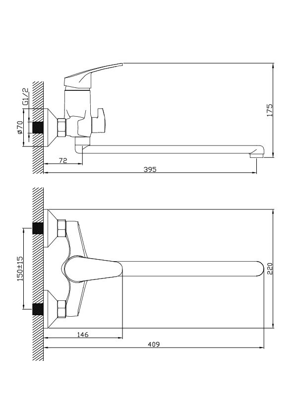 Смеситель для ванны Diadonna D80-222124 Euro Хром