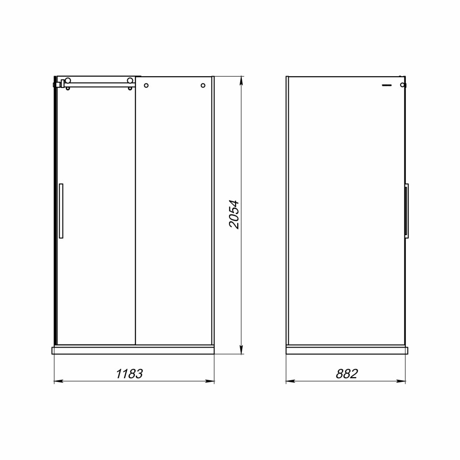 Душевое ограждение без поддона Vector 120*90 УТ000094032