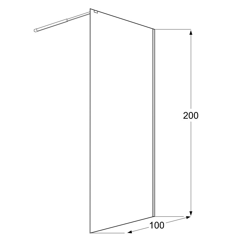 Душевая перегородка Loranto Walk-in 100х200 CS-Z02В-100 профиль хром