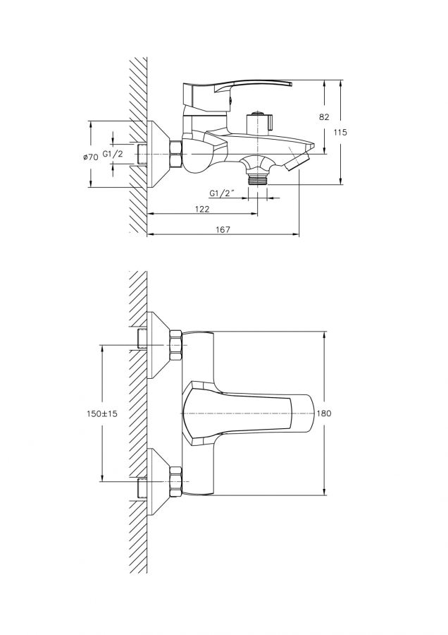 Haiba смеситель для ванны HB6070