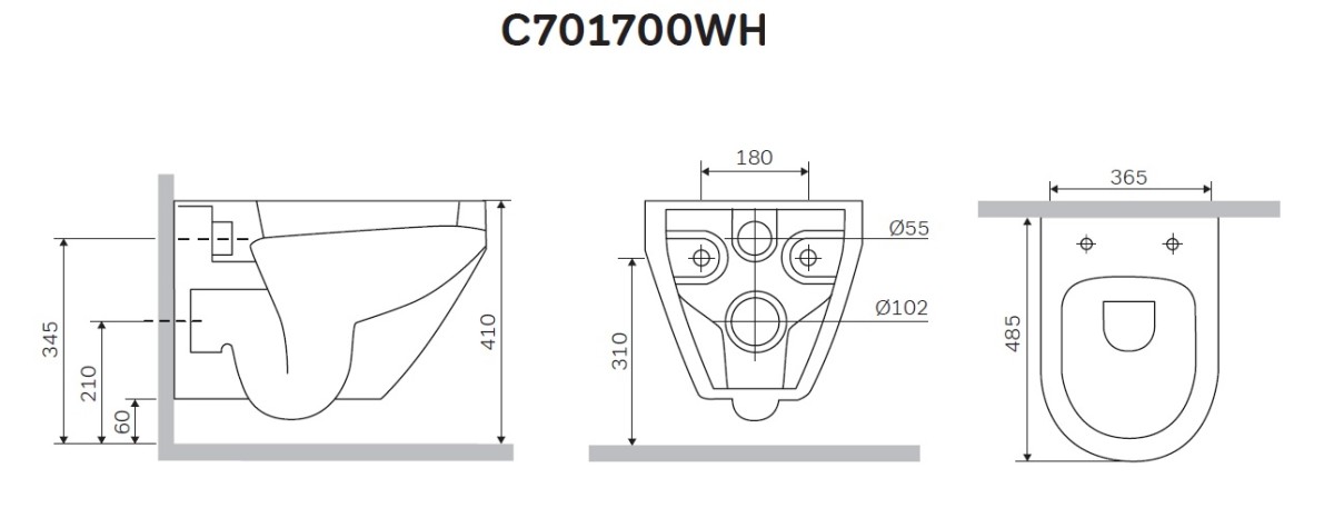 Am.Pm Spirit V2.0 C701700WH унитаз подвесной