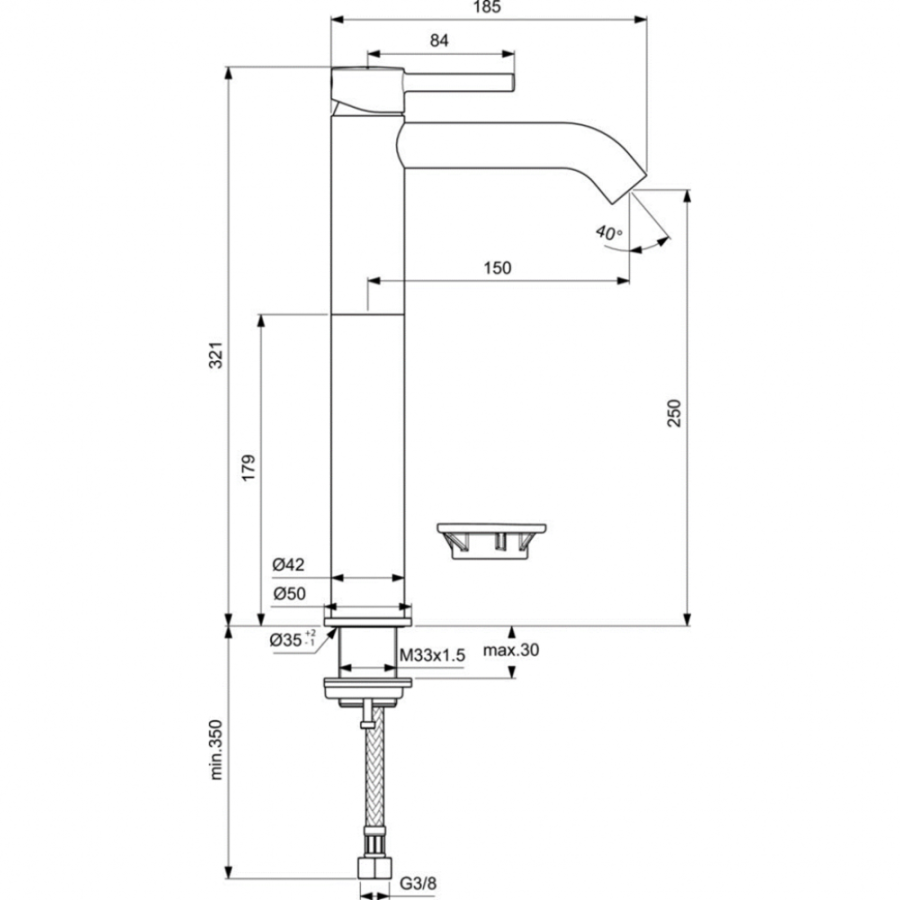 Ideal Standard Ceraline смеситель для раковины BC269XG