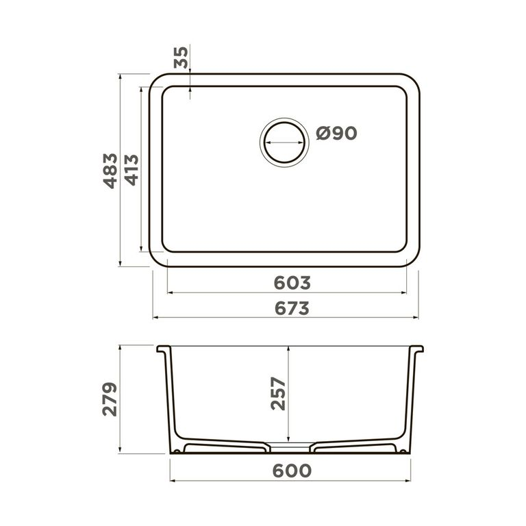 Omoikiri TORISHIMA 67 мойка кухонная белый 4993866