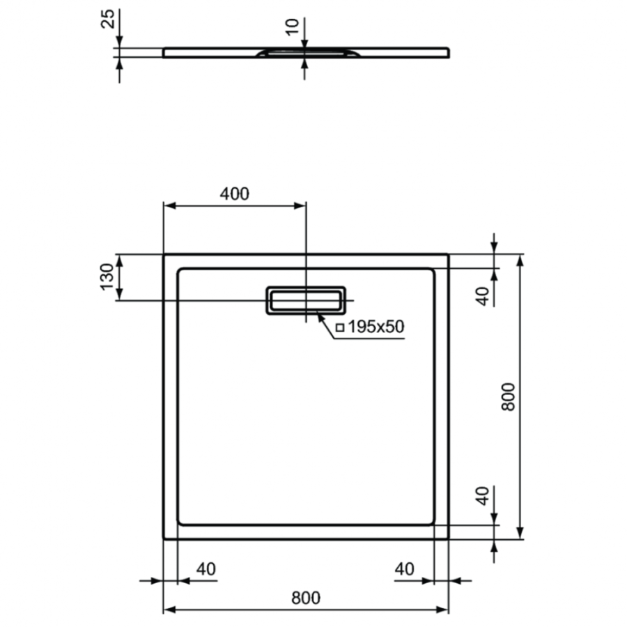 Ideal Standard Ultraflat New душевой поддон 80х80 T4466V1