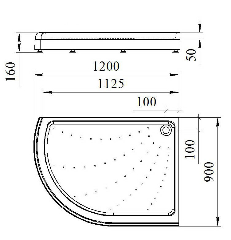 Radomir 120*90*16 душевой поддон акриловый