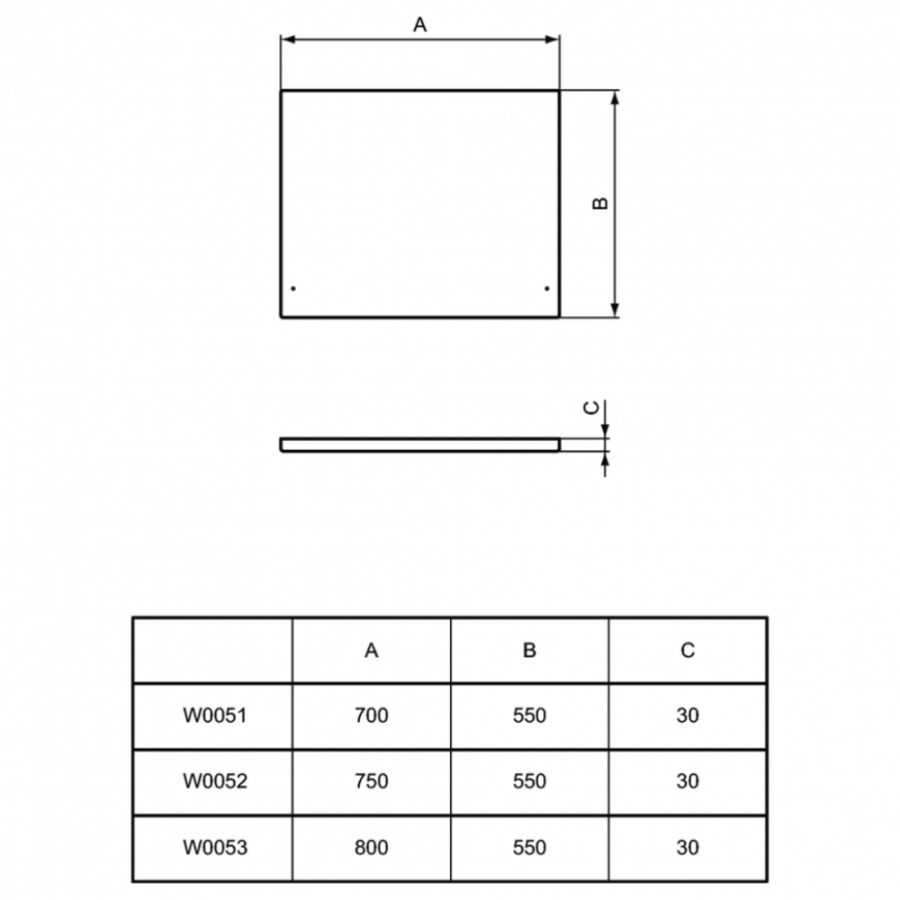 Ideal Standard панель боковая для ванны Simplicity 80 см W005301