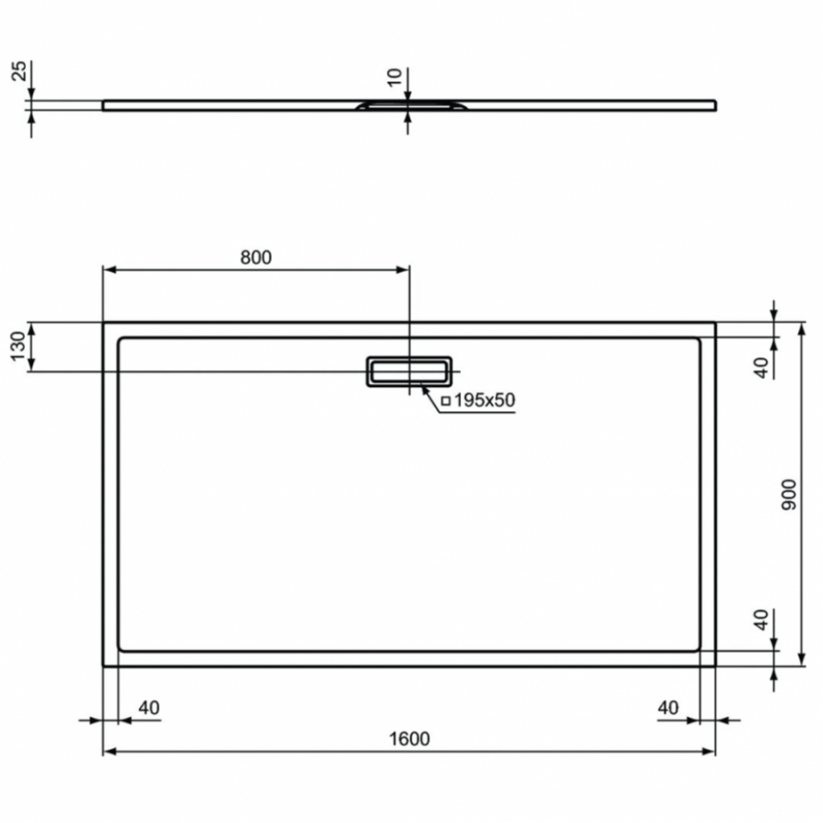 Ideal Standard Ultraflat New душевой поддон 160х90 T4485V1