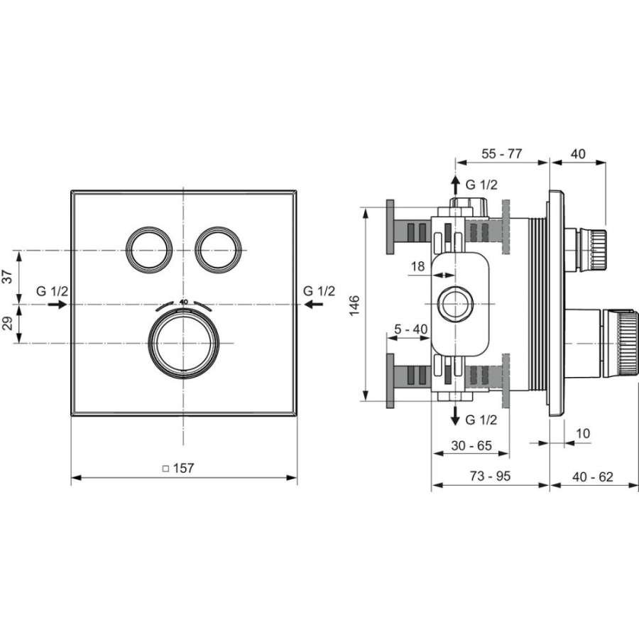 Ideal Standard смеситель для душа термостатический A7302AA